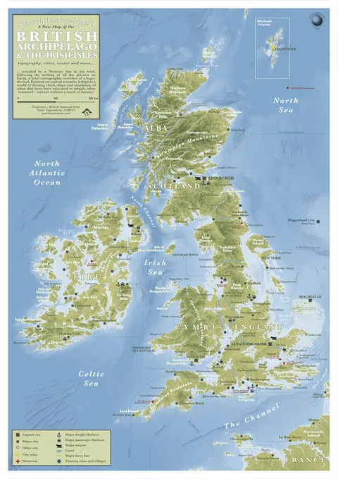 A map of the Unite... British Archipelago &amp; the Irish Isles if all the glaciers melted [OC]