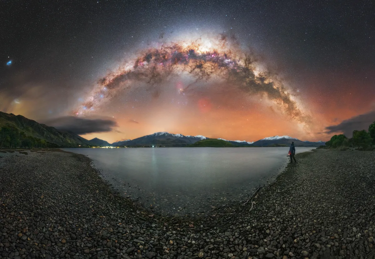 ITAP of the Milky Way arch in Wanaka Lake, New Zealand