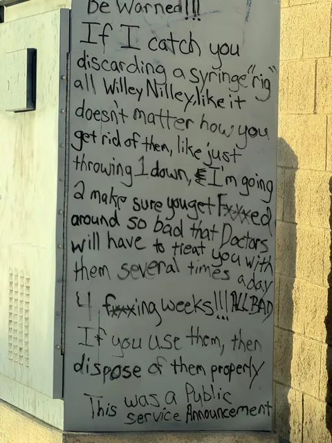 Someone took the time to write this PSA on a California traffic signal cabinet