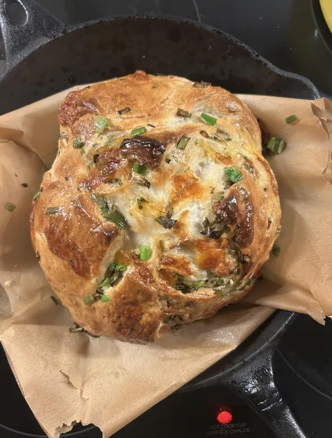 [Homemade] scallion and sharp cheddar bread