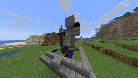 a simple statue my friend made after defeating the ender dragon