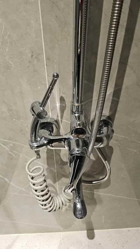 This hotel shower... (now with 100% less nudity)