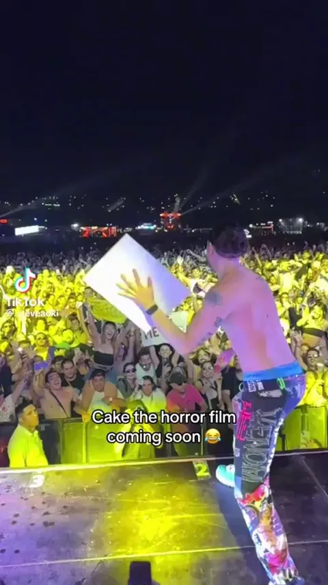 It's scary how accurate he is throwing a whole cake