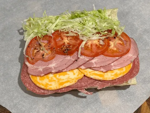 [homemade] pork butt and salami sub