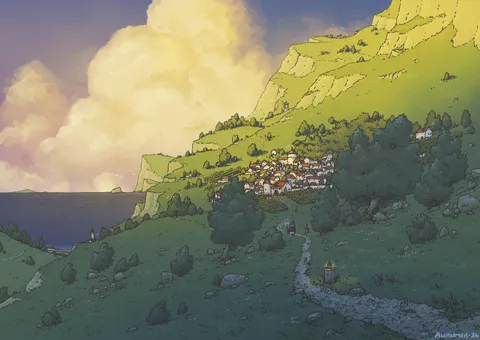 Haselhain Village, Aurumek, Procreate, 2024