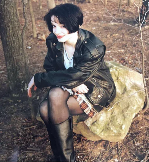 A punk/goth Christina Hendricks in the 90s