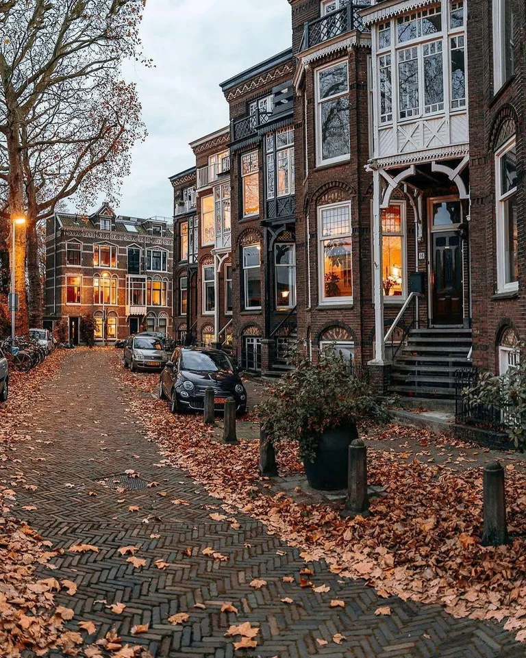 A quiet street in Utrecht, the Netherlands.