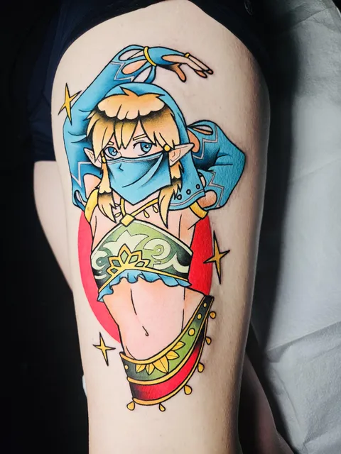 Gerudo Link, by Crystal Warner from Dark Mark Tattoo in Keene, NH