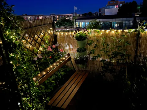 My tiny but cozy balcony during the night and day🌘🌞🌹🌸🌼