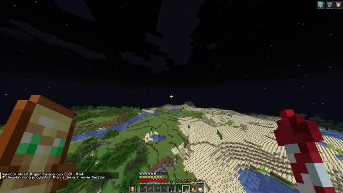 I covered an entire desert with buttons in survival