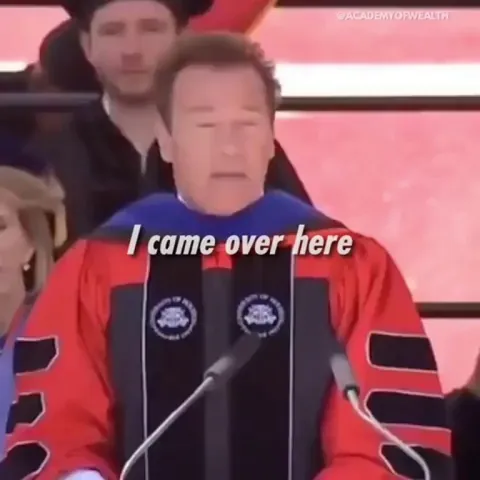 Arnold Schwarznegger’s take on the concept of the self made man