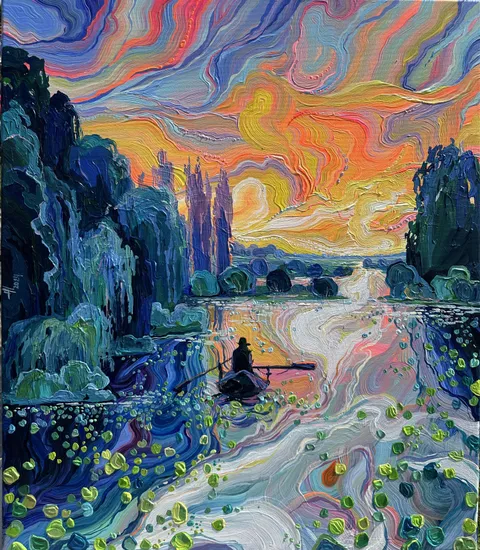 boatman 2024, Anastasia Trusova, acrylic, 2024