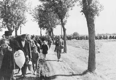Polish families being expelled from Western Poland by the Nazis, as they annexed more land