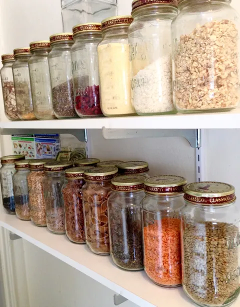 My Pantry: Lentils, pasta, grains, and more on full display in my tiny kitchen