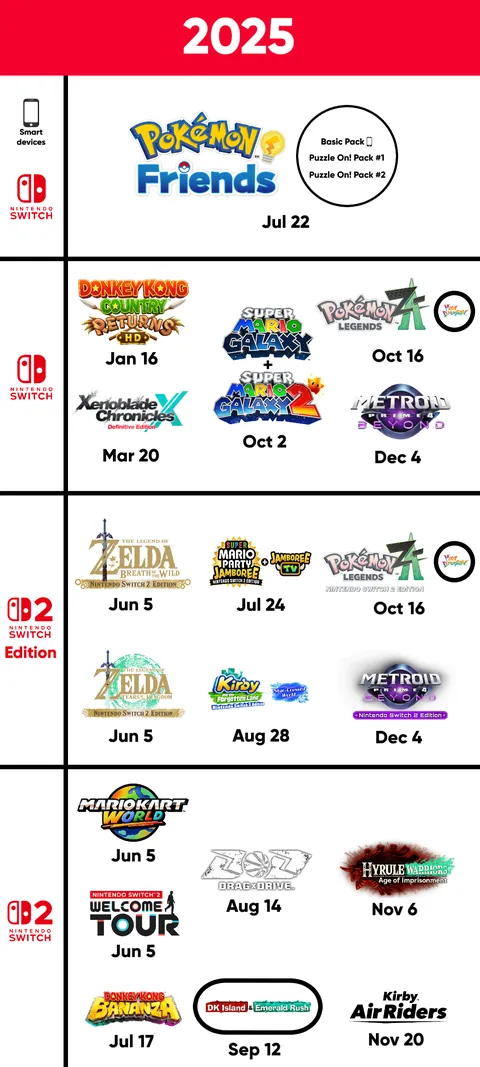 Nintendo 2025 graphic, probably final update (2026 graphic coming soon!)