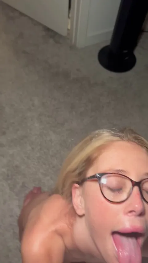 Licking it off my glasses