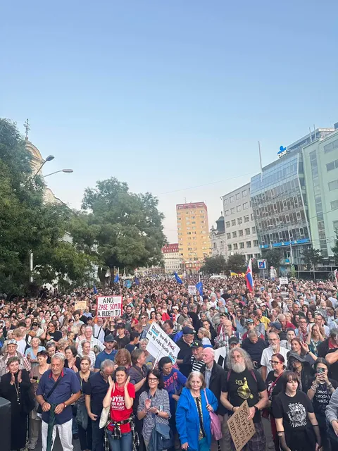Photo from yesterday's protest in Bratislava, Slovakia