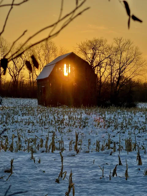 ITAP of a barn at sunrise