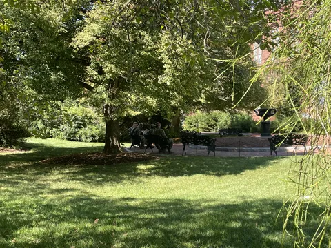 OC National Guard sitting in the Smithsonian garden.