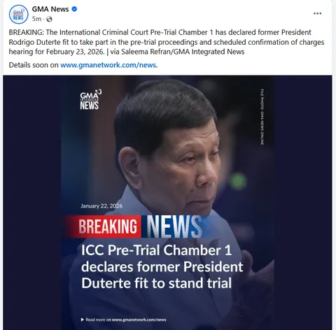 ICC declares Duterte fit to stand trial; sets confirmation of charges on February 23