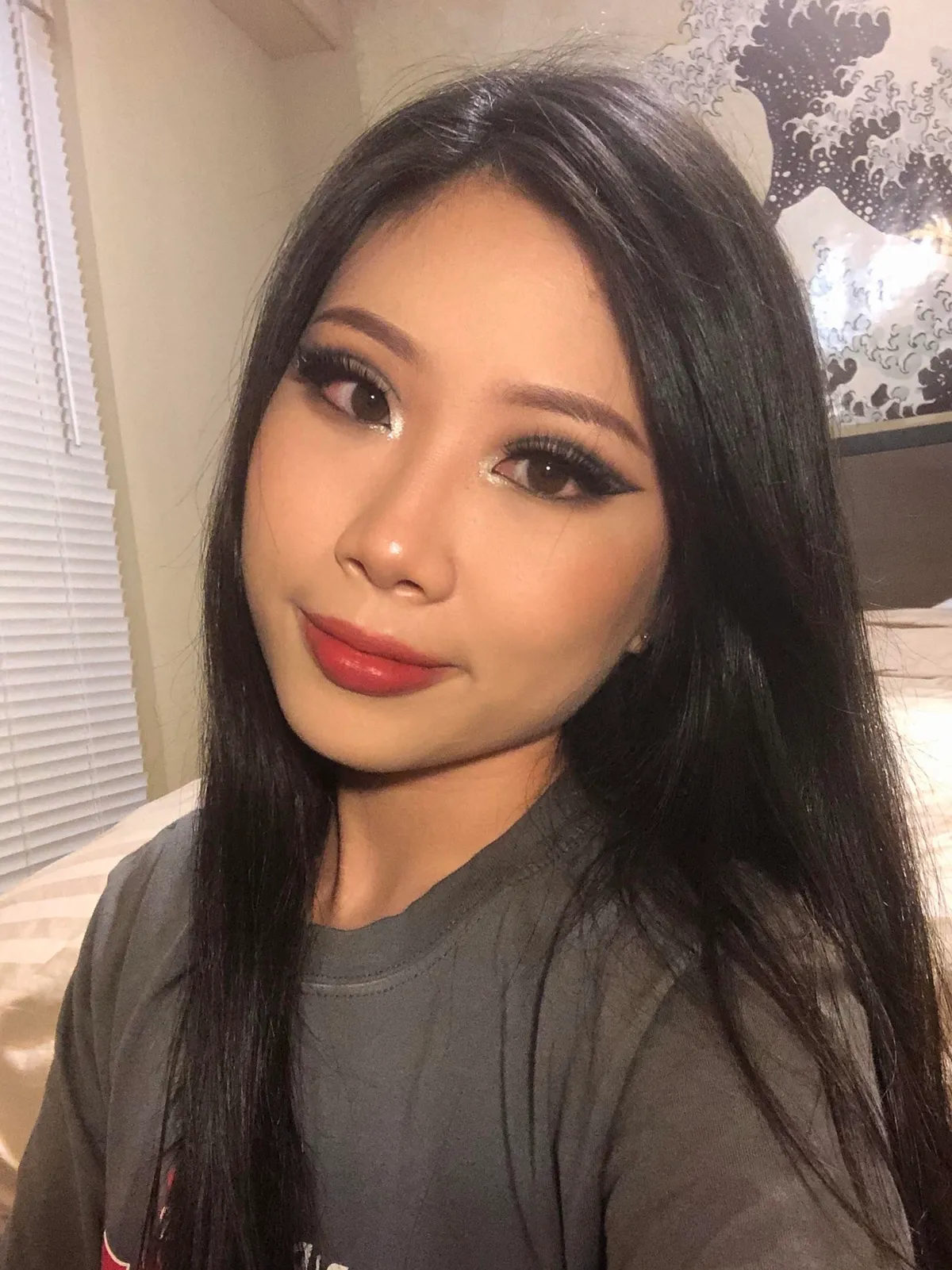 Black Cut Crease Monolid Makeup