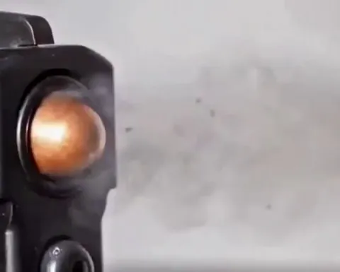 Two bullets colliding.