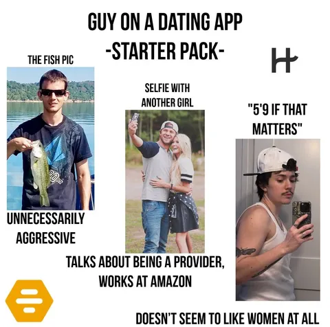 Guy on a dating app starter pack