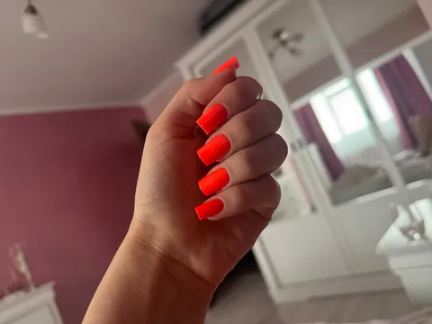Lazy morning nudes in PJ's, debuting my orange nails (f)