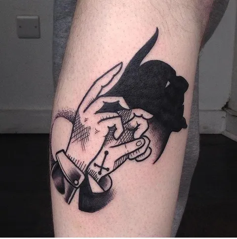 Shadow puppet I got today. Done by Adam at Second skin, Derbyshire, UK.