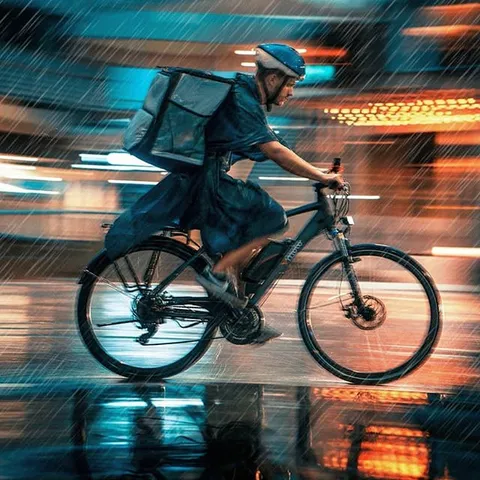 Delivery man in action