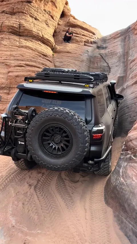 SUV Goes Up Steep Incline