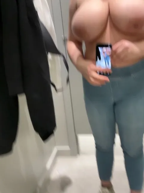 Showing off my milkers in the changing room