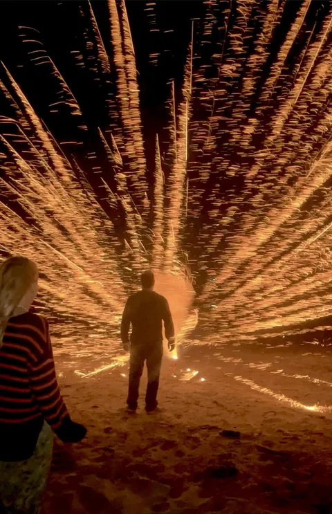 My uncle lit a firework which failed to launch but didn’t fail to detonate.