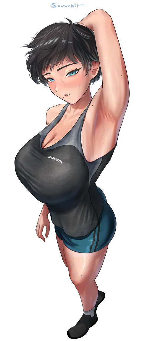 Tomboy friend offering a taste