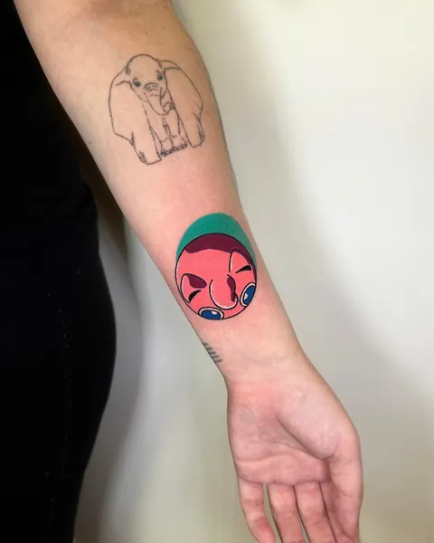 Jigglypuff seen from above,  tattoo done by me on a client