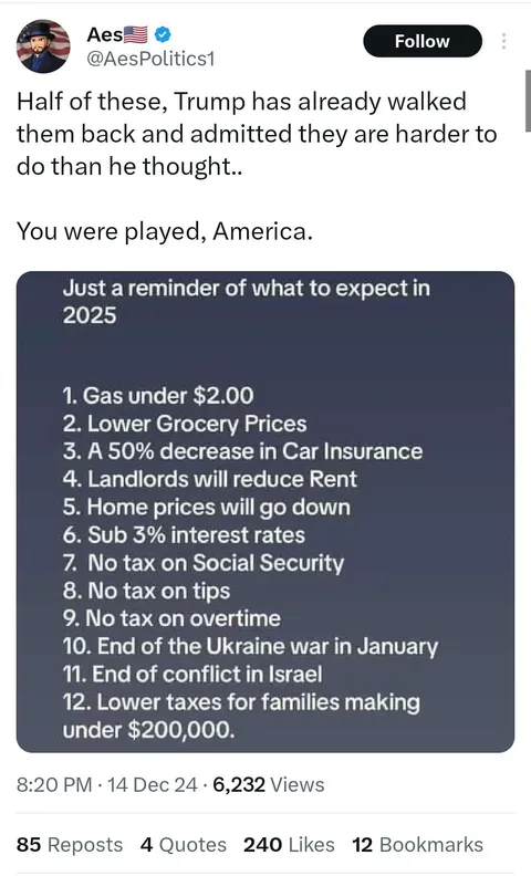 Trump’s Broken Promises