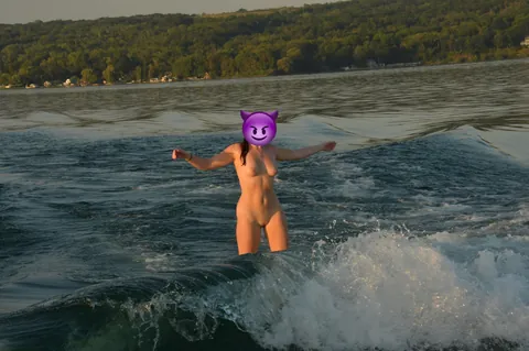 Getting on the surfboard got a little wild when I told the driver "I always am better at things when I'm naked" and he took that as a dare [f]