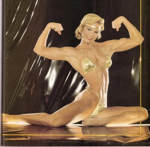 Fitness model/Figure Shelley Gruwell, posing in 1981 for a booklet about her.