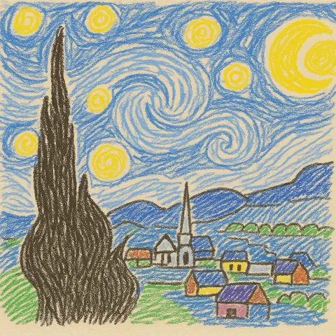 Turn this image into a drawing a 5 year old would make