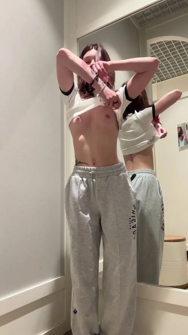 I love showing my boobs in the fitting room