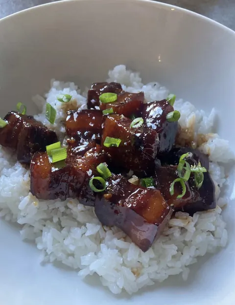 Sticky pork with rice