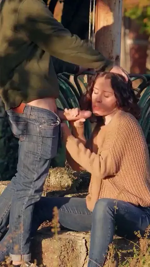 sensual public blowjob