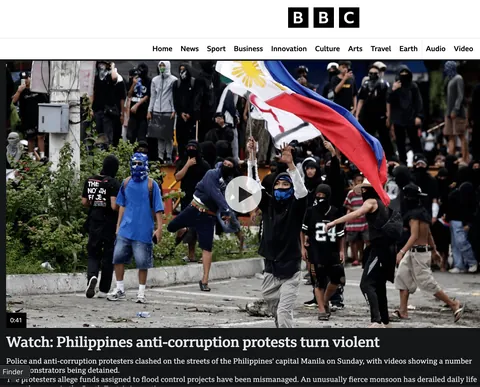 Why do international media like the BBC, 
South China Morning Post, and Al Jazeera only report on the violent incident yesterday and NOT the peaceful protests at EDSA Shrine and Luneta Park that gathered millions of attendees?