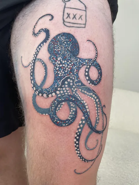 Fresh Octopus done by Oozy at Grey Studio in LA, USA