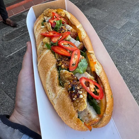 [I Ate] A traditional bánh mì with with added roast pork and cracklin’