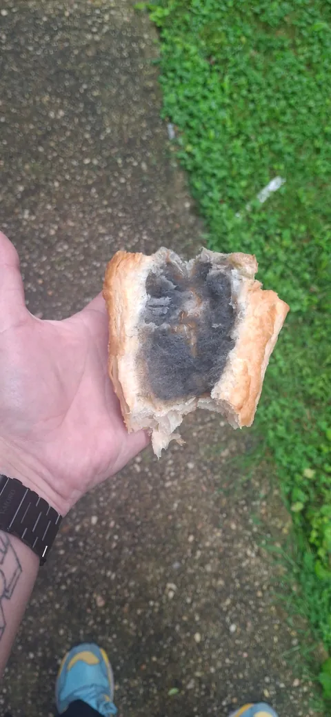 took a bite of a turnover as I walked out the door and it tasted over seasoned.