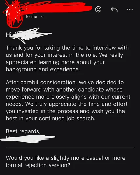 Is this recruiter using ChatGPT to reject me?