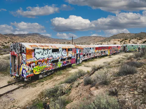 Abandoned train in California