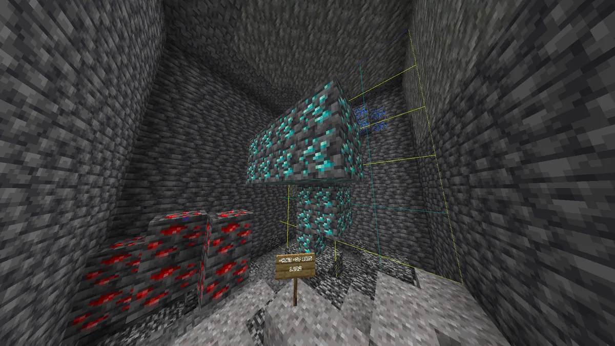 My girlfriend found a 26 diamond vein in a single chunck while mining casually