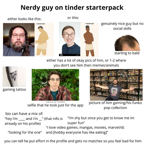 Nerdy guy on tinder starterpack